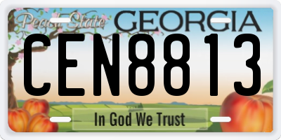 GA license plate CEN8813