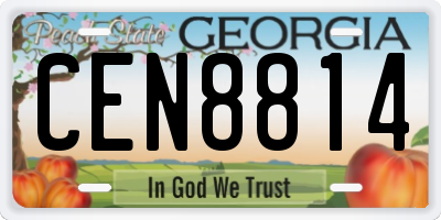 GA license plate CEN8814