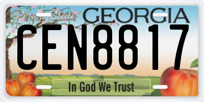 GA license plate CEN8817