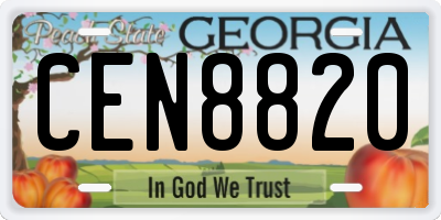 GA license plate CEN8820