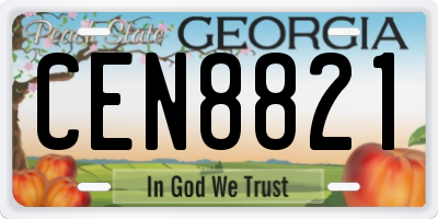GA license plate CEN8821