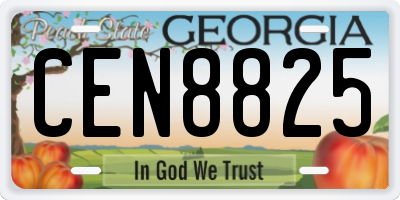 GA license plate CEN8825