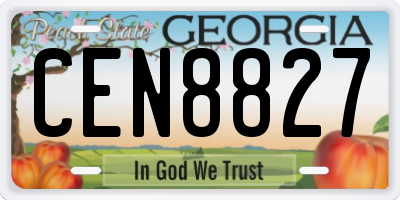 GA license plate CEN8827