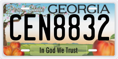 GA license plate CEN8832