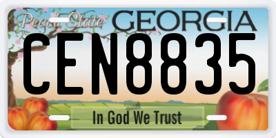GA license plate CEN8835