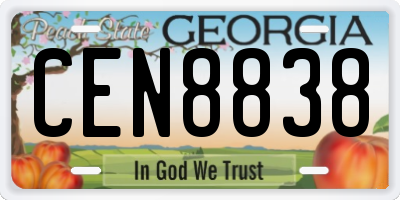 GA license plate CEN8838