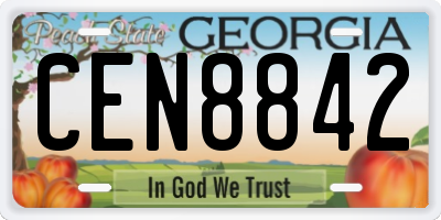 GA license plate CEN8842