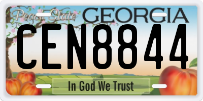 GA license plate CEN8844
