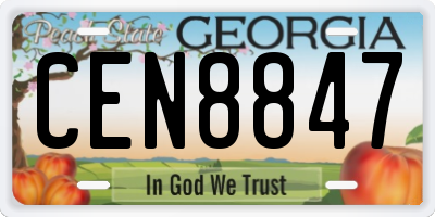 GA license plate CEN8847
