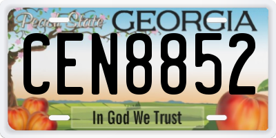 GA license plate CEN8852