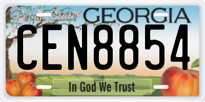 GA license plate CEN8854