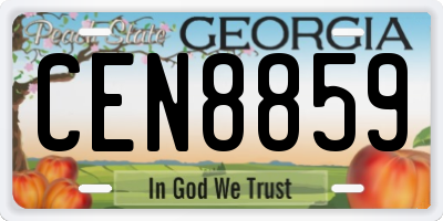 GA license plate CEN8859