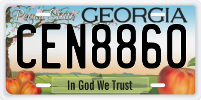 GA license plate CEN8860