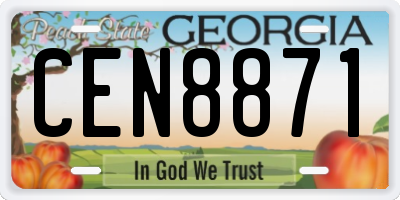 GA license plate CEN8871