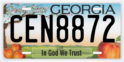 GA license plate CEN8872