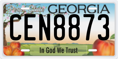 GA license plate CEN8873