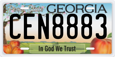 GA license plate CEN8883
