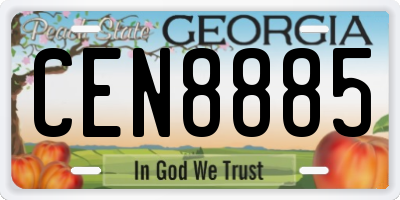 GA license plate CEN8885