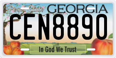 GA license plate CEN8890