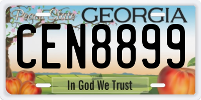 GA license plate CEN8899