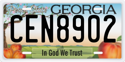 GA license plate CEN8902