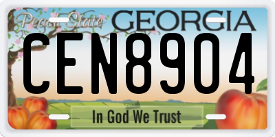 GA license plate CEN8904