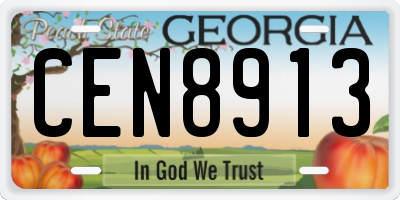 GA license plate CEN8913