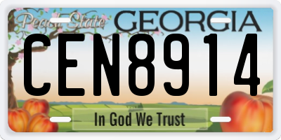 GA license plate CEN8914