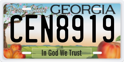 GA license plate CEN8919