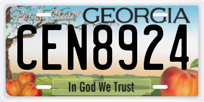 GA license plate CEN8924