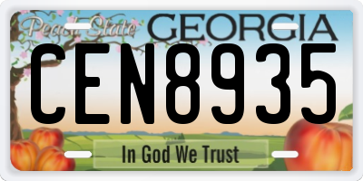GA license plate CEN8935
