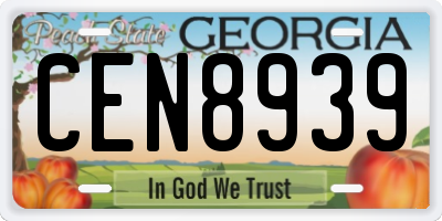 GA license plate CEN8939