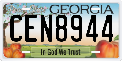 GA license plate CEN8944