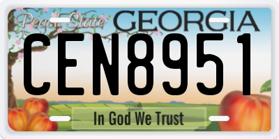GA license plate CEN8951