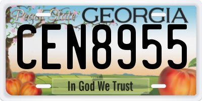 GA license plate CEN8955