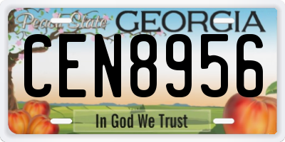 GA license plate CEN8956