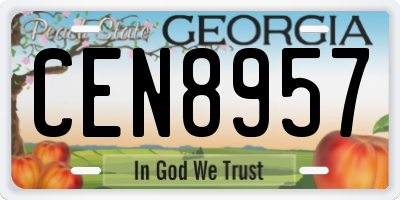 GA license plate CEN8957