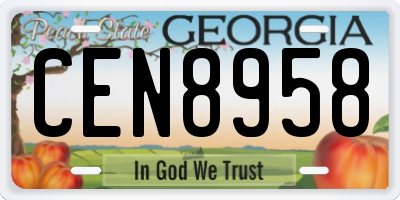 GA license plate CEN8958