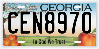 GA license plate CEN8970