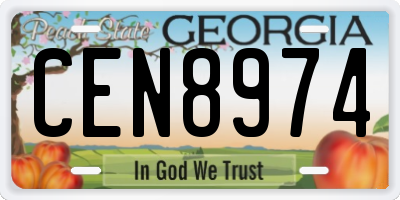 GA license plate CEN8974
