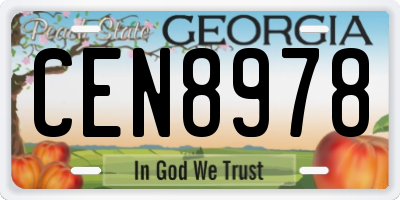 GA license plate CEN8978