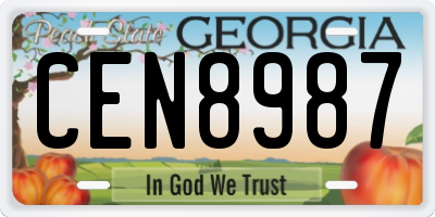 GA license plate CEN8987