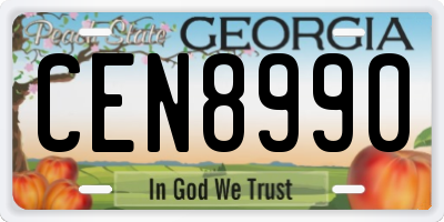 GA license plate CEN8990