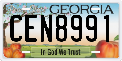 GA license plate CEN8991