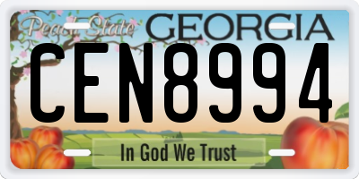 GA license plate CEN8994