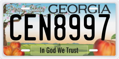 GA license plate CEN8997