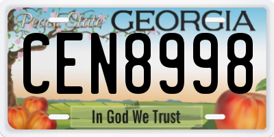 GA license plate CEN8998