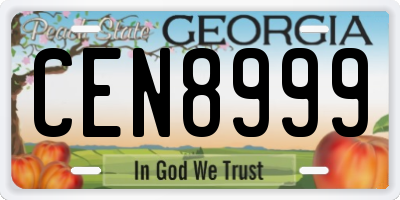 GA license plate CEN8999