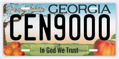 GA license plate CEN9000