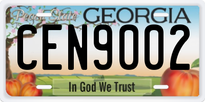 GA license plate CEN9002